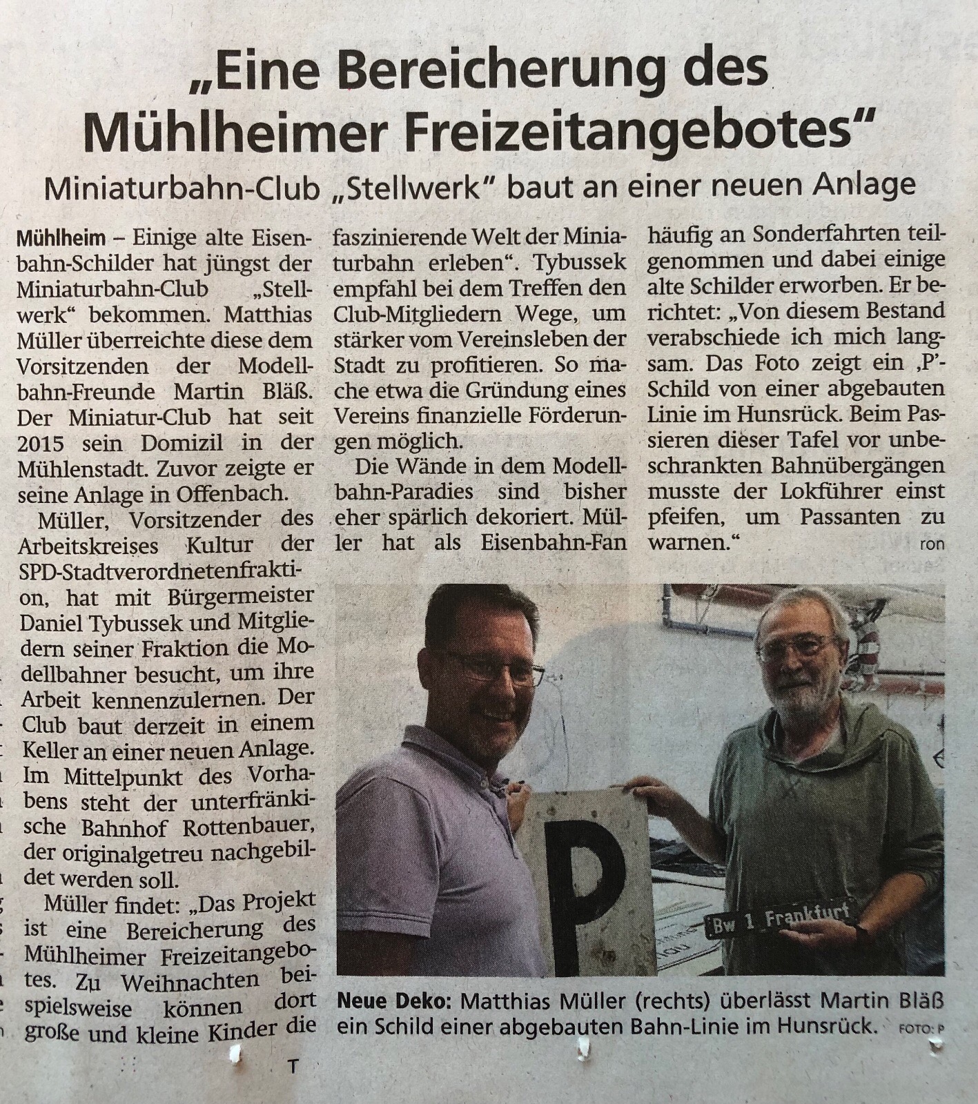 Offenbach Post; vom 26.06.2019; von Matthias Müller; Eine Bereicherung der Mühlheimer Freizeitagebots